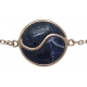 Bracelet en acier rosé - lapis - sodalite - 16+4cm