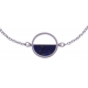 Bracelet en acier - lapis lazuli - diamètre 14mm - 16+4cm