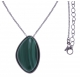 Collier en acier - malachite - dimension pierre : 34x20mm - 40+10cm