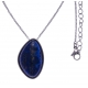 Collier en acier - lapis lazuli - dimension pierre : 34x20mm - 40+10cm