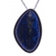 Collier en acier - lapis lazuli - dimension pierre : 34x20mm - 40+10cm