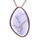Collier en acier rosé - howlite blanche - dimension pierre : 34x20mm - 40+10cm