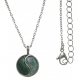 Collier en acier -  malachite - amazonite - 40+10cm