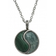 Collier en acier -  malachite - amazonite - 40+10cm