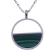 Collier en acier - malachite - diamètre 20mm - longueur 42+5cm