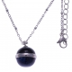 Collier en acier - onyx - sodalite - diamètre de la boule : 15mm - longueur 45+1