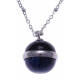 Collier en acier - onyx - sodalite - diamètre de la boule : 15mm - longueur 45+1