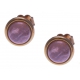 Boucles d'oreille en acier rosé - quartz rose 8mm