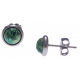 Boucles d'oreille en acier - chrysocolle 8mm