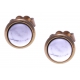 Boucles d'oreille en acier rosé - cabochon howlite blanche 8mm