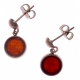 Boucles d'oreille en acier rosé  - recto/verso - agate rouge - purple MATRIX - d