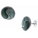 Boucles d'oreille en acier - malachite - amazonite