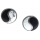 Boucles d'oreille en acier - howlite blanche - onyx