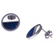 Boucles d'oreille en acier - lapis lazuli - diamètre 14mm