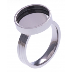 Bague en acier - support pierre interchangeable - diamètre 14mm - Taille 50 à 62