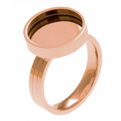 Bague en acier rosé - support pierre interchangeable - diamètre 14mm - Taille 50 à 62