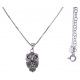 Collier en argent vieilli 5,8g  - chouette - marcassites - zircons - 40+5cm