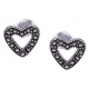 Boucles d'oreille argent 1,2g - cúurs - marcassites