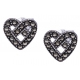 Boucles d'oreille argent 1,5g - cúurs - marcassites