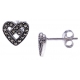 Boucles d'oreille argent 1,5g - cúurs - marcassites