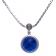 Collier argent rhodié 2,7g - lapis - marcassites - 40cm