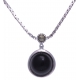 Collier argent rhodié 2,7g - onyx - marcassites - 40cm