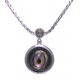 Collier argent rhodié 2,7g - nacre abalone - marcassites - 40cm