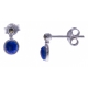 Boucles d'oreille argent rhodié 1g - lapis - marcassites