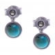 Boucles d'oreille argent rhodié 1g - turquoise - marcassites