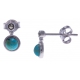 Boucles d'oreille argent rhodié 1g - turquoise - marcassites