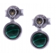 Boucles d'oreille argent rhodié 1g - malachite - marcassites