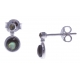 Boucles d'oreille argent rhodié 1g - nacre abalone - marcassites