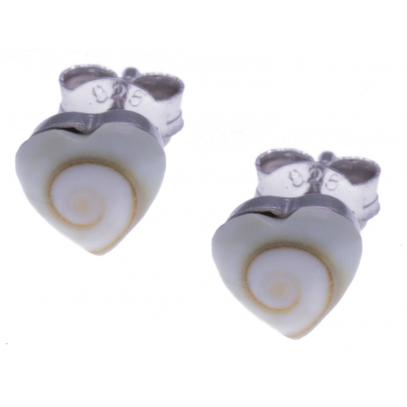Boucles d'oreille argent rhodié 1g - oeill de Sainte Lucie - cúur