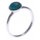 Bague argent rhodié 1,8g - turquoise - Taille 50 à 60