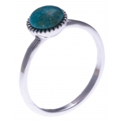 Bague argent rhodié 1,8g - turquoise - Taille 50 à 60