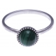 Bague argent rhodié 1,8g - malachite - Taille 50 à 60