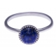 Bague argent rhodié 1,8g - lapis - Taille 50 à 60