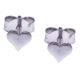 Boucles d'oreille argent rhodié 0,5g - cúurs