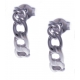 Boucles d'oreille argent rhodié 1,6g - demi-créole - chaÓne - diamètre 15mm