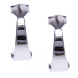 Boucles d'oreille argent rhodié 2,3g - demi-créole - plaine - diamètre 14mm