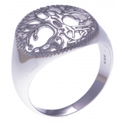 Bague argent rhodié 3,5g - arbre de vie - T50 à 64