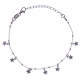 Bracelet argent rhodié 2,5g - pampilles étoiles - 16+4cm