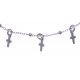 Bracelet argent rhodié 2,3g - pampilles croix - 16+4cm