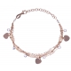 Bracelet argent rosé 3,9g - multi-fils - pastilles cúurs - perles transparentes