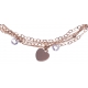 Bracelet argent rosé 3,9g - multi-fils - pastilles cúurs - perles transparentes