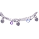 Bracelet argent rhodié 4,1g - multi-fils - pastilles coeurs - perles multicolore