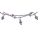 Bracelet argent rhodié 2,8g - 2 fils - perles blanches - 16+4cm