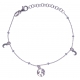 Bracelet argent rhodié 1,8g - breloques lune + planète - perles blanches - 16+4c