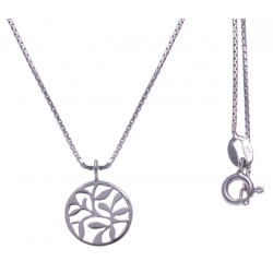 Collier argent rhodié 2,7g - arbre de vie - 40cm