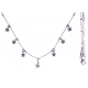 Collier argent rhodié 3,4g - pampilles étoiles - 40+5cm